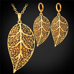 Gold Earrings and Necklace