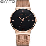 Luxury GIMTO Ladies Rose Gold Casual WristWatch