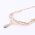 Gold and Crystal Necklace and Earrings
