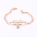 Gold and Crystal Necklace and Earrings