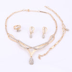 Gold and Crystal Necklace and Earrings