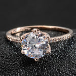 Silver Rose and Gold Crystal Ring