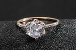 Silver Rose and Gold Crystal Ring